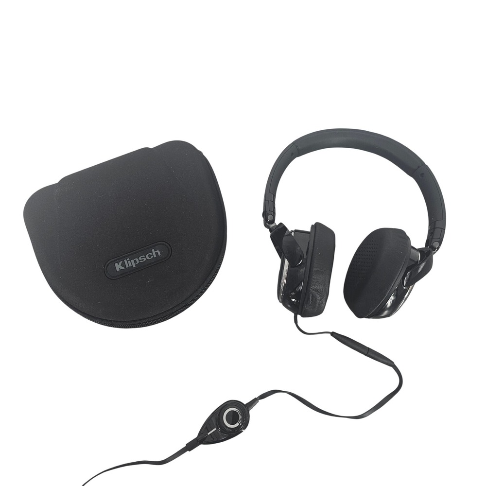 Klipsch Image ONE On-Ear Wired Headphones with Mic and Hard Case Black Silver